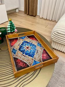 Bandeja de Servicio de Diseño con Recubrimiento de Esmalte de Madera MDF, Bandeja de Mesa de Alta Calidad para Hoteles y Restaurantes - Product Image 3