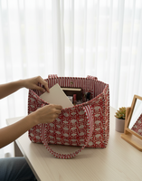 Tas tangan Jinjing desainer bergaya antik tas belanja katun buatan tangan India cetak bunga blok tangan untuk hadiah wanita set barang