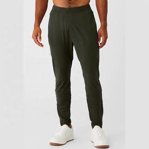 Custom Essential Breathable Exercise <b>Slim</b> <b>Fit</b> Solid Color Zipper Pocket <b>Jogger</b> Soft Stretch Fabric Nylon Spandex <b>Jogger</b> Pant <b>Men</b> - Product Image 1