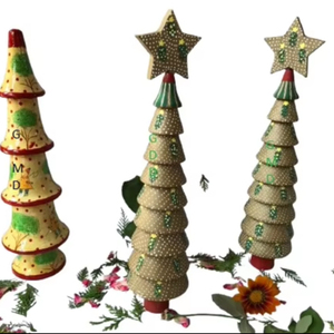 Kashmir Handmade Christmas <b>Tree</b> <b>Stand</b> Accessories Eco-Friendly Custom Size Paper Mache Ornaments Baubles - Product Image 1