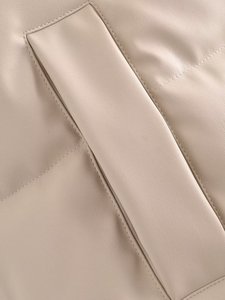 Chaqueta de Moda para Mujer, Cuello Alto, Cremallera, Corta, Acolchada - Product Image 5