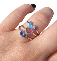 Impresionante Anillo de Plata de Ley 925 con Incrustaciones de Conchas Marinas en Forma de Gota de Agua de 15-25 mm, Certificado por IGI, Estilo Vintage, Hecho a Mano, Joyería de Verano, Gran Oferta