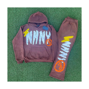 Chándales de Invierno Harajuku para Hombre, Estilo Hip Hop, Color Sólido, Ropa Casual de Calle, 100% Algodón, Logotipo Bordado Personalizado, Tendencia de Fabricantes - Product Image 5