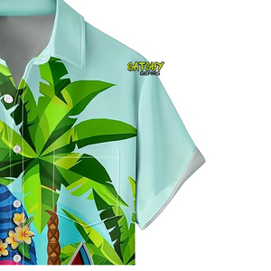 เสื้อฮาวายชายหาดสำหรับผู้ชาย, เสื้อแขนสั้นพิมพ์ลายทรงหลวมไซส์ใหญ่เสื้อเชิ้ตลายดอกไม้มีกระดุมสำหรับผู้ชายแฟชั่นฤดูร้อน - Product Image 4
