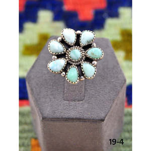 Southwest-Inspired Paloma Turquoise & Sterling Silver <b>Adjustable</b> <b>Ring</b> Fashionable Stainless Steel Jewelry Bezel Setting Gift - Product Image 1