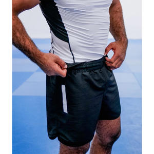 Short de compression 2 en 1 pour hommes de haute qualité jambe droite tissé séchage rapide couleur unie short de sport décontracté course à pied basket-ball - Product Image 4