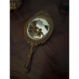 Espejo de mano de latón y metal de calidad exclusiva, espejo de maquillaje decorativo de mesa de diseño lujoso, espejo de mano al precio más barato - Product Image 2