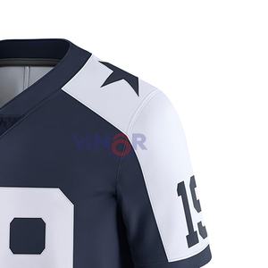 Venta caliente Logotipo personalizado Impresión Camiseta de fútbol americano Transpirable Secado rápido Nueva llegada Precio bajo Camiseta de fútbol americano - Product Image 3