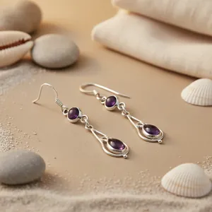 Pendientes de Plata 925 con Amatista, Joyería Elegante para Mujer, Accesorio de Moda - Product Image 3