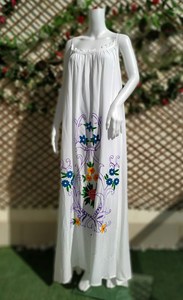 ชุดแม็กซี่เดรสยาวปักลายดอกไม้สไตล์โบฮีเมียนสำหรับผู้หญิงชุดเดรสยาวคอกลมแขนกุดเปิดหลัง2025สำหรับวันหยุดพักผ่อน - Product Image 2