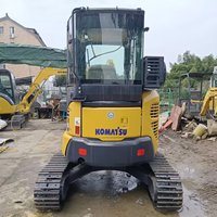 Excavatrice compacte sur chenilles Komatsu PC35MR-2 d'occasion de 3,5 tonnes pour la construction et l'aménagement paysager
