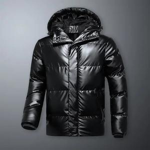 Veste bomber pour homme imperméable de haute qualité en gros, col montant, avec capuche, coupe-vent, pour l'extérieur, hiver, style urbain, écologique - Product Image 5