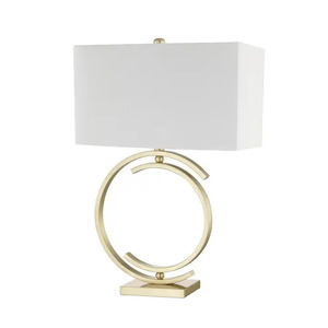 Lampe de table d'intérieur en métal à l'aspect moderne pour la décoration de la maison du salon et de la chambre à coucher. Abat-jour blanc fait à la main. - Product Image 4