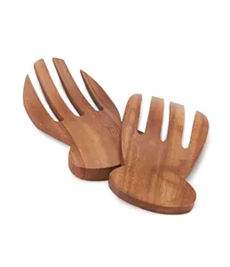 Antique Polishes Wood Salad Hand Tools Kitchen Tableware Salad Server and customized size cheap price