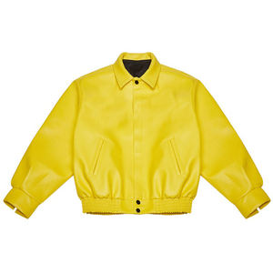 Bordado Logo de cuero de béisbol de bombardero de cuero Varsity chaqueta para los hombres - Product Image 3