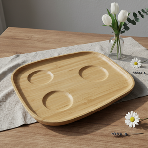 Plateau à thé multifonctionnel 3203030-26X22.8 en contreplaqué avec rangement pour accessoires à thé - Product Image 1