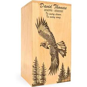 Urnas de cremación de madera personalizadas para cenizas humanas, urna funeraria de árbol de la vida, caja de urnas de ataúd de entierro para hombres y mujeres adultos de la India - Product Image 6
