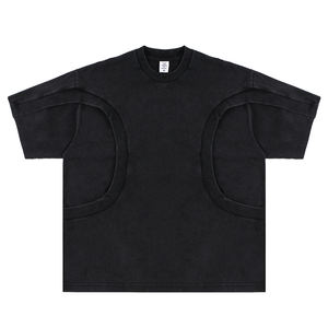 Camiseta de moda de manga corta recortada Boxy Fit para hombre, diseño personalizado de algodón Terry de peso pesado - Product Image 4