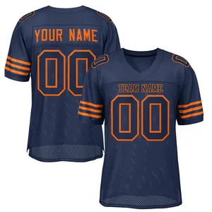 Camiseta de fútbol americano de moda al por mayor, camiseta de fútbol, camiseta de fútbol con el nombre del equipo y el número bordado en él que puede B