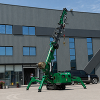 Grue araignée compacte Tonlita, mini-grue sur chenilles hydraulique, homologuée CE EPA Euro, avec nacelle, capacités de levage de 1,5 tonne, 2 tonnes, 3 tonnes, 4 tonnes, 5 tonnes