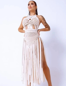 Boho Cotton Hand Woven <b>Festival</b> Clothing Bustier Crop <b>Top</b> Women Macrame Beach Dress - Product Image 1