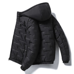 Veste matelassée personnalisée pour hommes OEM manteau d'hiver en duvet épais vêtements d'extérieur à capuche veste à bulles isolée au chaud décontractée - Product Image 6