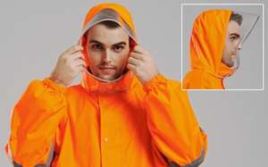 Juego de lluvia de PU impermeable para hombre y mujer, traje reflectante de alta resistencia, equipo de lluvia de seguridad para exteriores - Product Image 5
