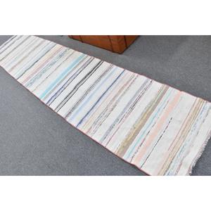 2.5x11.2 ft <b>Rug</b>, <b>Runner</b> Vintage <b>Rug</b>, White Kilim Southwestern <b>Rug</b> - Product Image 4