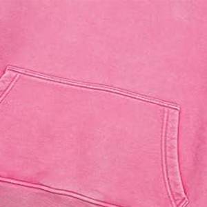 เสื้อฮู้ดสวมหัวผ้าคอตตอนฟลีซสำหรับผู้ชายเสื้อมีฮู้ดผ้าคอตตอนฟอกสีชมพูโลโก้ตามสั่งพิมพ์ลายถ่ายเทความร้อน - Product Image 6