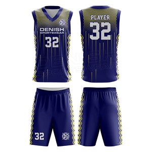 Ensembles de vêtements de sport d'été personnalisés pour hommes Uniformes de basket-ball réversibles respirants à séchage rapide-Maillots et shorts imprimés - Product Image 1