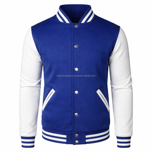 Blouson aviateur en cuir brodé pour homme avec broderie intégrale au dos, écussons personnalisés avec nom et numéro d'équipe, col montant, séchage rapide - Product Image 4