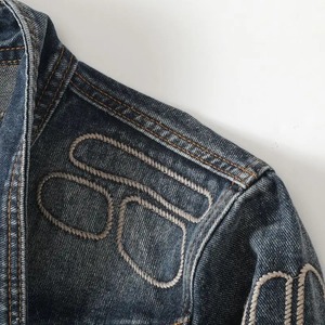 2025 hommes solide revers Denim vestes mode moto jean vestes Slim Fit coton manteaux décontractés pour l'automne et l'hiver - Product Image 5