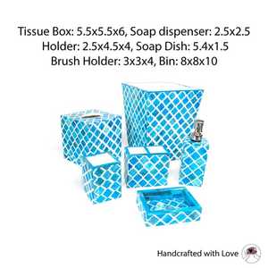 El juego de baño de resina Incluye dispensador de jabón, soporte para cepillo de dientes, vaso y jabonera de estilo europeo - Product Image 2