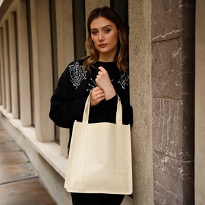 <b>Medium</b> Grocery Non-Woven Tote Heavy Duty Reusable Recyclable Features Heat Transfer Screen Letter for Daily Advertising Gift - Product Image 3