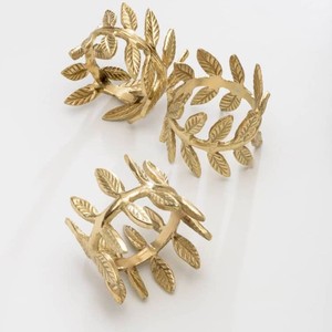 Anillo para Servilletas con Hoja Dorada, Decoración de Mesa de Latón Vintage, Elegante Diseño de Hoja, Porta Servilletas de Metal, Accesorios para Mesa de Comedor para Bodas y Fiestas - Product Image 1