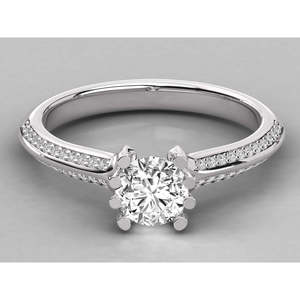 Anillo Solitario de Oro de 18K para Mujer con Diamante Cultivado en Laboratorio - Product Image 1