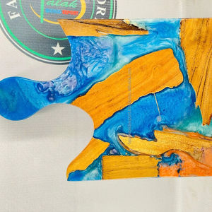 Planche à fromage Super bois et résine, planche à découper Ocean Wave, planche à découper d'art en résine pour la cuisine par Falak World Export - Product Image 1