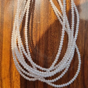 Cuentas facetadas de moissanita blanca de 2,50 MM con corte AAA, patrón redondo de 8mm para fabricación de joyas para Mangal Sutra y colgante de diamantes - Product Image 1