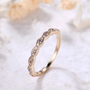 แหวนทองแต่งงาน18kt หรูหราดีไซน์ใหม่หรูหราอะเล็กซานไดรต์สีทองแท้แหวนประดับเพชรแท้ - Product Image 2