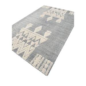 Alfombras de Lana Anudadas a Mano con Diseño Geométrico Azul Zuri, 9x12, Rectangulares, para Pasillo, Sala de Estar, Decoración del Hogar y del Automóvil - Product Image 2