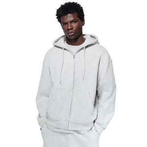 Sudadera con Capucha Extra Grande 100% Algodón para Hombre y Mujer, Color Sólido, Doble Cremallera, Estilo Polo Informal de Otoño, Unisex, OEM ODM - Product Image 2