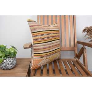 18x18 Inch <b>Beige</b> Kilim Wool Pillow Luxury Vintage Fluffy Pattern with Rustic Leaves Woven Decorative Accent <b>Cushion</b> - Product Image 2