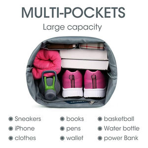 Sac à dos de haute qualité personnalisé en polyester avec fermeture éclair et fermoir, utilisation décontractée en plein air, fonction imperméable, sac à dos à cordon unisexe - Product Image 3