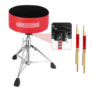 5 Core Drum Throne 5 Padded Guitar <b>Stool</b> Adjustable 310lbs Capacity Heavy Duty Seat w Velvet Top - Product Image 1
