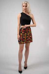 Minifalda Bohemia con Bordado Floral, Ecológica, 100% Algodón, Dulce, Transpirable y Cómoda, con Cintura Natural, Hecha en India - Product Image 4