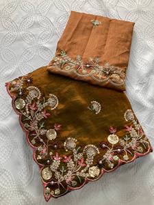 Saree en mousseline de soie à prix d'usine à la demande pour les fêtes et les mariages disponible à un prix abordable depuis l'Inde - Product Image 3