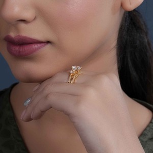 Ensemble de mariage en diamant de laboratoire certifié VVS torsadé de qualité supérieure avec bague de fiançailles en or 14 carats et alliance assortie pour femmes à bas prix - Product Image 2