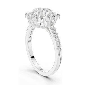 แหวนเพชรคลัสเตอร์ 0.874 กะรัต สำหรับผู้หญิง ความใส VVS-VS EF ทอง 18KT, 14KT, 10KT และเงิน 925  ทองชมพู, ทองเหลือง, ทองขาว - Product Image 5