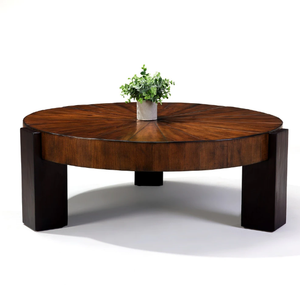 Table basse ronde en bois de teck massif et matériau de haute qualité pour une utilisation intérieure et extérieure - Product Image 1