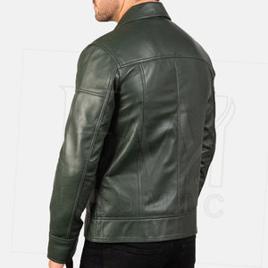 Veste d'hiver à col rabattu à prix raisonnable pour hommes Taille personnalisable Cuir véritable avec toile Style High Street - Product Image 3